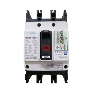 APTOMAT MCCB HYUNDAI 3P 75A 26kA ( HGM100H-F )