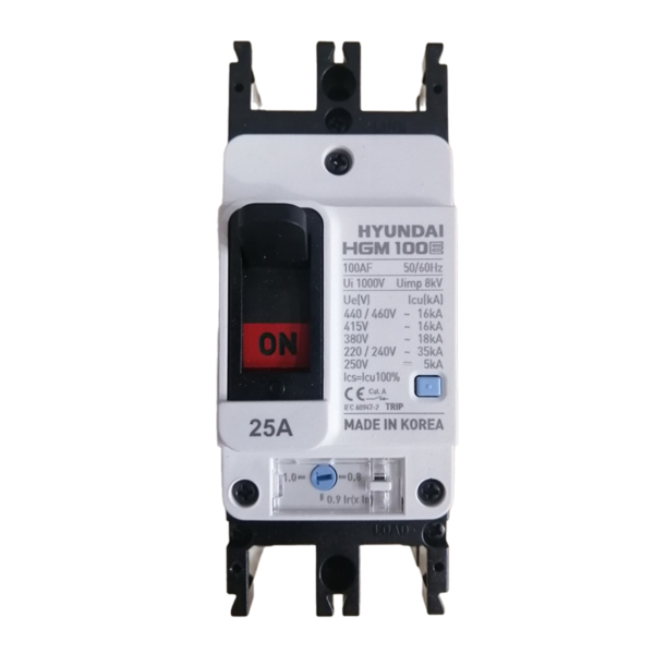 APTOMAT MCCB HYUNDAI 2P 25A 35kA ( HGM100E-F )