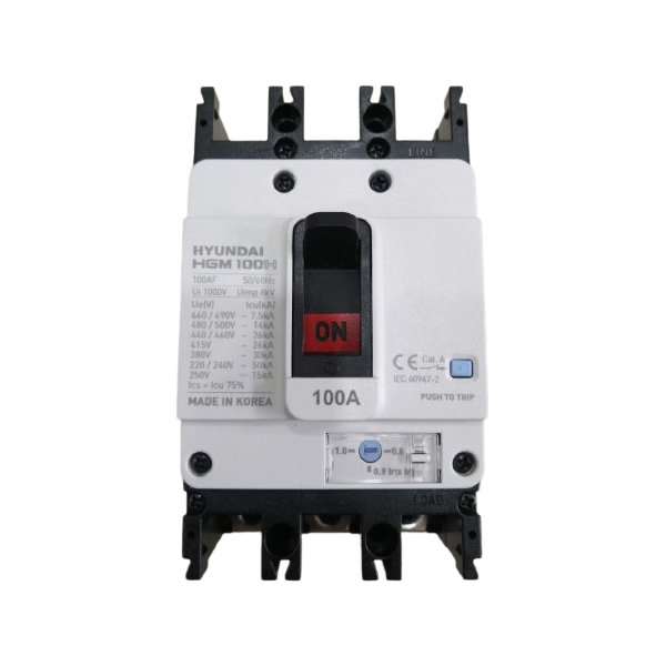 APTOMAT MCCB HYUNDAI 3P 100A 26kA ( HGM100H-F )