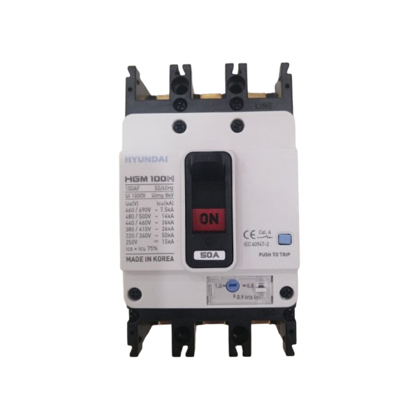 APTOMAT MCCB HYUNDAI 3P 50A 26kA ( HGM100H-F )